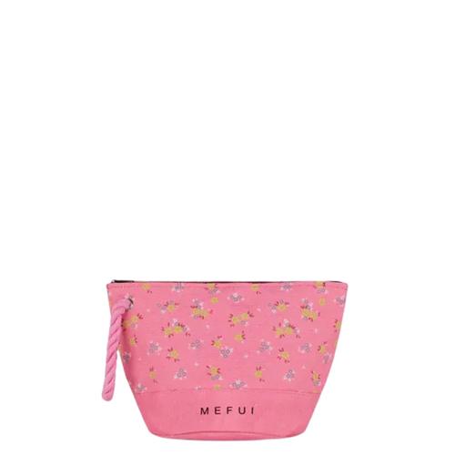 Pochette Me Fui avec fermeture éclair à motif fleurs roses