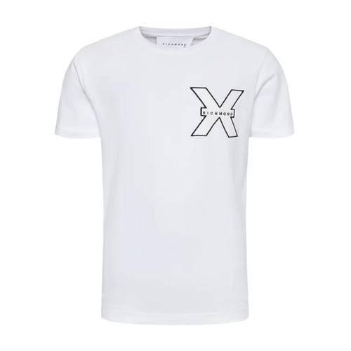 John Richmond T-Shirt À Manches Courtes En Jersey De Coton Avec Logo Blanc