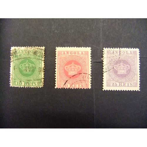 Angola 1881 - 85 Couronne Yvert N º 10 / 12 Fu