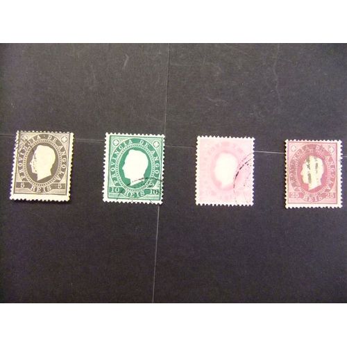 Angola 1885 Luis 1º Impresion En Relieve Yvert Nº 15 / 18 º Fu Dent 12 1/2
