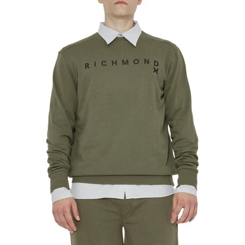 John Richmond Wearly - Sweat-Shirt Ras Du Cou Avec Logo Vert Militaire