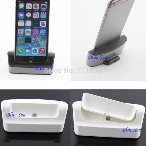 Dock Cradle pour iPhone 5/5S/5C/5SE + cable 8 pin Charge synchro, Couleur: Blanc, Modele: Apple iPhone 5 / 5S / 5C