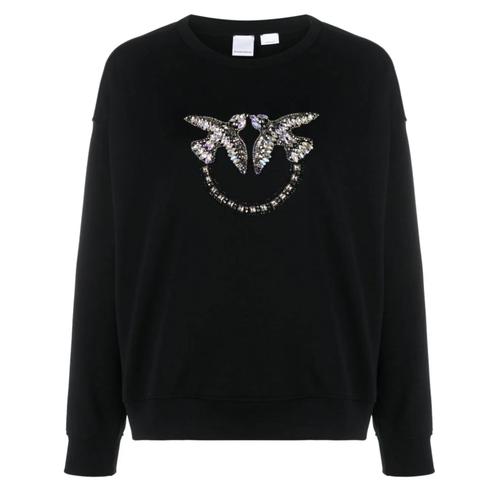 Sweat Pinko Nelly Avec Bijou Noir Et Logo Love Birds