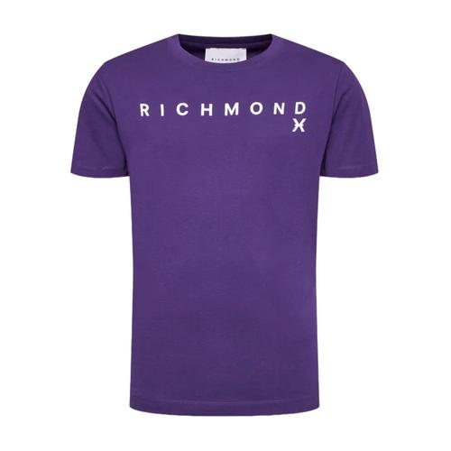 John Richmond T-Shirt Basique À Manches Courtes En Jersey Avec Logo Violet