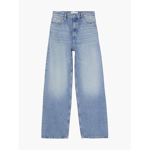 Calvin Klein Jeans Jean Taille Haute À Jambe Large Délavé Bleu Clair