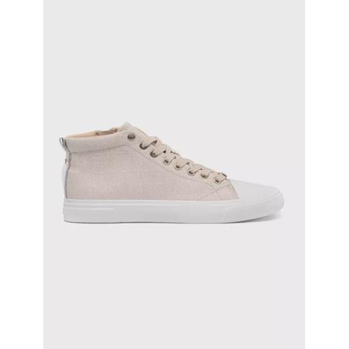 Baskets Calvin Klein Vulc High Corda En Toile Beige/blanc