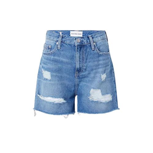 Calvin Klein Jeans Short En Jean Coupe Mom Avec Déchirures Bleu Moyen