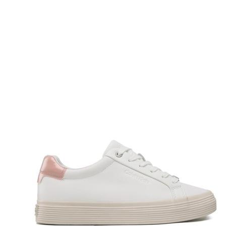 Baskets Calvin Klein Vulc Lace Up En Cuir Blanc/Rose