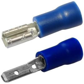 10x Cosses électriques mâle plate 4.8mm 0.8mm 1.5-2.5mm2 isolée bleue