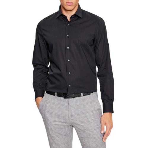 Michael Kors Chemise Slim Fit À Manches Longues En Coton Stretch Noir