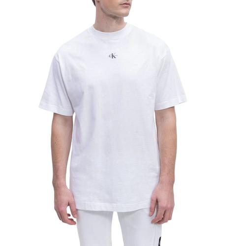 Calvin Klein Jeans T-Shirt Blanc Manches Courtes Avec Micro Logo