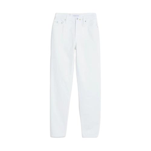 Calvin Klein Jeans Jean Coupe Mom Taille Haute - Délavage Blanc