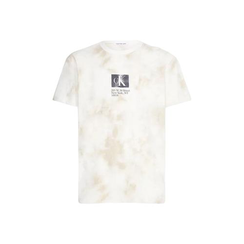 Calvin Klein Jeans T-Shirt À Manches Courtes À Motif Blanc/Rose/Gris