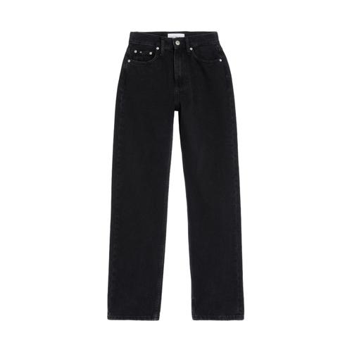 Calvin Klein Jeans Jean Droit Taille Haute Noir