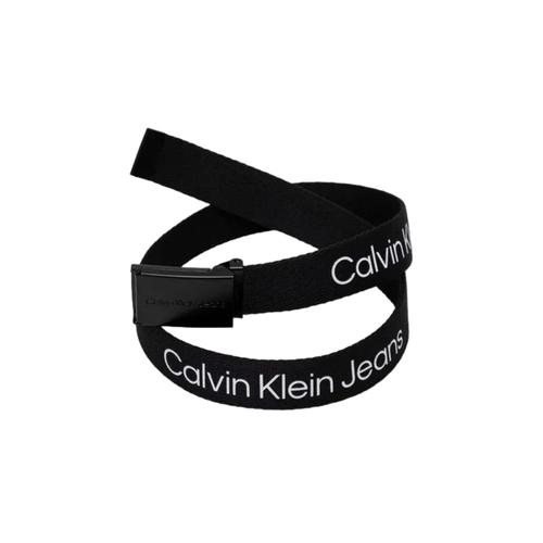 Ceinture En Gros-Grain Calvin Klein Jeans Avec Logo Noir Intégral