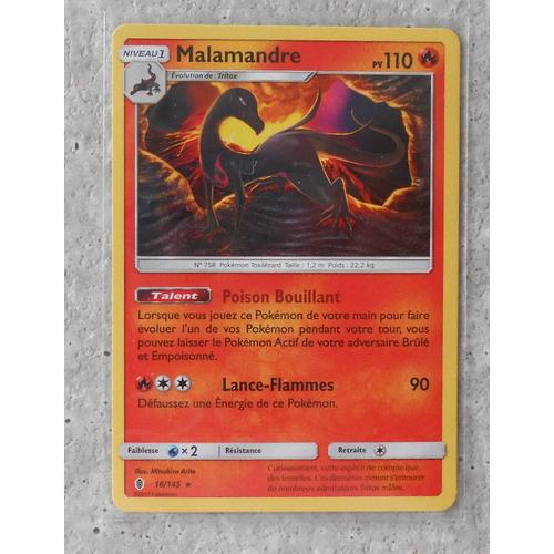 Pokémon - 16/145 - Malamandre - Sl2 - Soleil Et Lune - Gardiens Ascendants - Rare