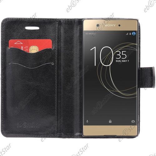 Ebeststar ® Housse Portefeuille Coque Etui Protection Folio Pour Sony Xperia Xa1, Xa1 Dual (2017), Couleur Noir [Dimensions Precises De Votre Appareil : 145 X 67 X 8 Mm, Écran 5'']