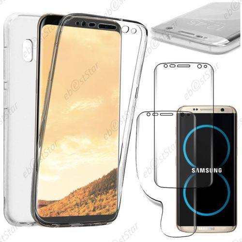 Ebeststar ® X2 Films Protection Écran 3d Pet Integral + Coque Silicone Gel Ultra Fine Intégrale Avant Arrière Pour Samsung Galaxy S8 Plus, Couleur Transparent [Dimensions Precises De Votre Appareil : 159.5 X 73.4 X 8.1 Mm, Écran 6.2'']