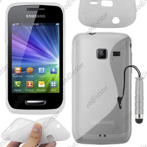 Ebeststar ® Pour Samsung Wave Y S5380 - Housse Etui Coque Silicone Gel Motif S-Line Protection Souple + Mini Stylet, Couleur Transparent [Dimensions Precises De Votre Appareil : , Écran 0'']