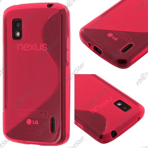 Ebeststar ® Etui Housse Coque S-Line Silicone Protection En Gel Pour Lg Nexus 4 E960, Couleur Rose [Dimensions Precises De Votre Appareil : 133.9 X 68.7 X 9.1 Mm, Écran 4.7'']