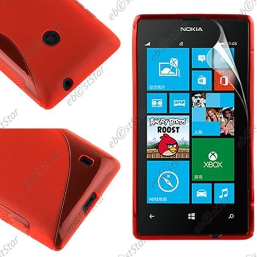Ebeststar ® Etui Housse Coque S-Line Silicone Protection En Gel Pour Nokia Lumia 520, Couleur Rouge [Dimensions Precises De Votre Appareil : 119.9 X 64 X 9.9 Mm, Écran 4'']