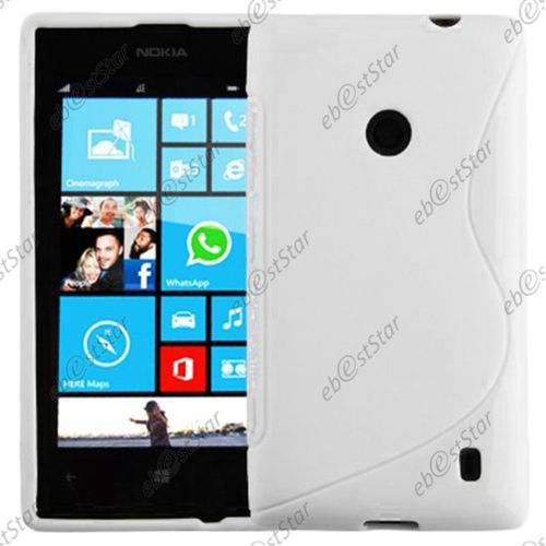 Ebeststar ® Pour Nokia Lumia 520 - Housse Etui Coque Silicone Gel Motif S-Line Protection Souple, Couleur Blanc [Dimensions Precises De Votre Appareil : 119.9 X 64 X 9.9 Mm, Écran 4'']