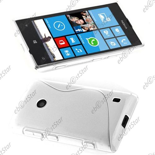 Ebeststar ® Coque S-Line Silicone Gel Motif Vague Housse Etui Protection Souple Pour Nokia Lumia 520, Couleur Blanc [Dimensions Precises De Votre Appareil : 119.9 X 64 X 9.9 Mm, Écran 4'']