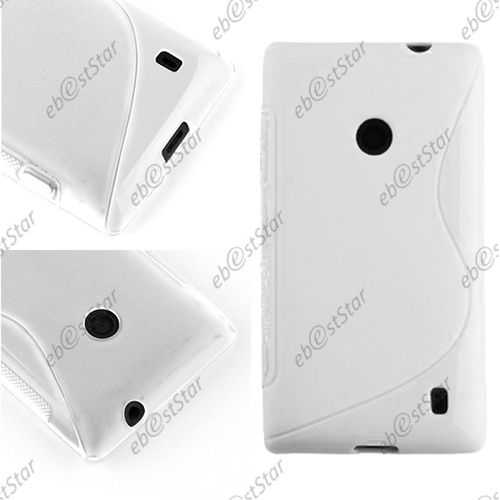 Ebeststar ® Etui Housse Coque S-Line Silicone Protection En Gel Pour Nokia Lumia 520, Couleur Blanc [Dimensions Precises De Votre Appareil : 119.9 X 64 X 9.9 Mm, Écran 4'']