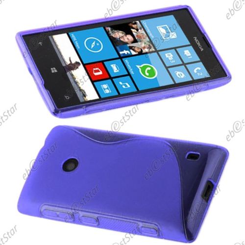 Ebeststar ® Coque S-Line Silicone Gel Motif Vague Housse Etui Protection Souple Pour Nokia Lumia 520, Couleur Bleu [Dimensions Precises De Votre Appareil : 119.9 X 64 X 9.9 Mm, Écran 4'']