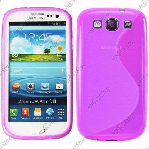 Ebeststar ® Pour Samsung Galaxy S3 I9300 I9305 - Housse Etui Coque Silicone Gel Motif S-Line Protection Souple, Couleur Violet [Dimensions Precises De Votre Appareil : 136.6 X 70.8 X 8.6 Mm, Écran 4.8'']