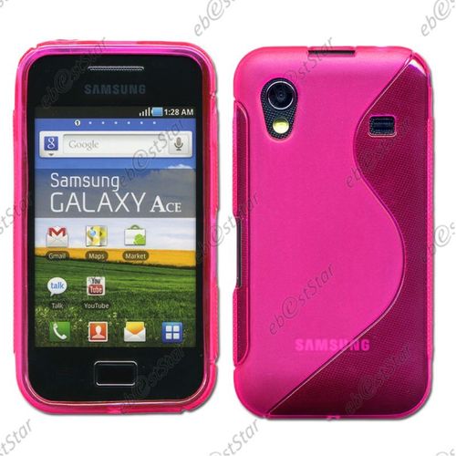 Ebeststar ® Pour Samsung Galaxy Ace S5839i, S5830, S5830i - Housse Etui Coque Silicone Gel Motif S-Line Protection Souple, Couleur Rose [Dimensions Precises De Votre Appareil : 112.4 X 59.9 X 11.5 Mm, Écran 3.5'']