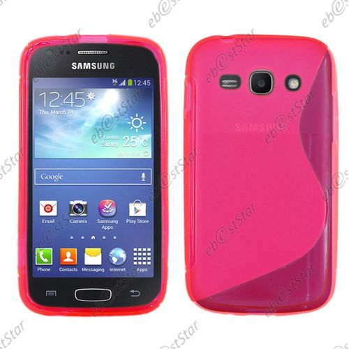 Ebeststar ® Pour Samsung Galaxy Ace 3 Gt-S7270, S7272, S7275 - Housse Etui Coque Silicone Gel Motif S-Line Protection Souple, Couleur Rose [Dimensions Precises De Votre Appareil : 121.2 X 62.7 X 9.8 Mm, Écran 4'']