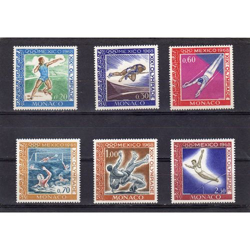 Timbres-Poste De Monaco (Jeux Olympiques De Mexico) 