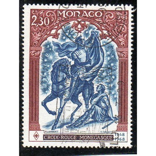 Timbre-Poste De Monaco (20ème Anniversaire De La Croix Rouge Monégasque, Représentation De Saint Martin) 