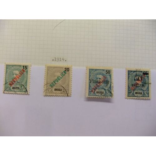 Angola 1914 Carlos 1 º Avec Republica Yvert N º 159 / 162 Fu Incomplet