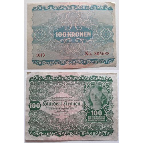 Billet Autriche 100  Kronen 1922