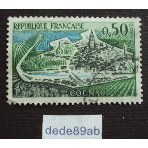France..  0.50f Cognac La Ville Et Les Vignes (Charente) Oblitéré Used Stamp.