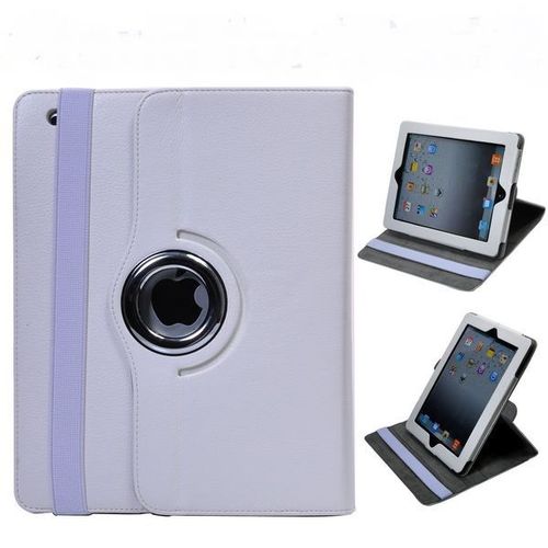 Etui A Rabat Ipad 2 3 4 Rotatif Blanc Cuir Simili (Pu) Business Design (407-1)