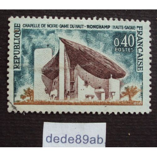 France.. 0.40f Ronchamp (Haute-Saône) Chapelle Notre-Dame Du Haut (Le Corbusier . Architecte) Oblitéré Used Stamp.
