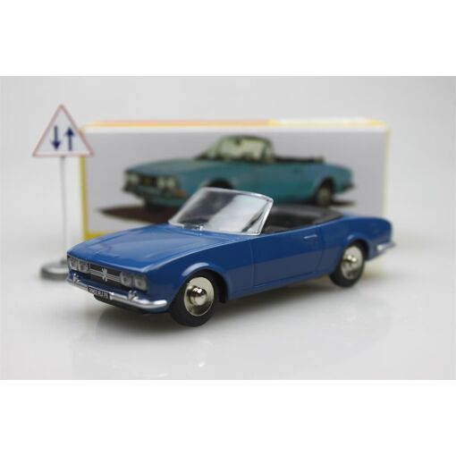 Voiture Miniature Peugeot 504 Cabriolet Bleu Avec Conducteur – échelle 1/43 – Modèle Limité Boîte Fermée – Neuf