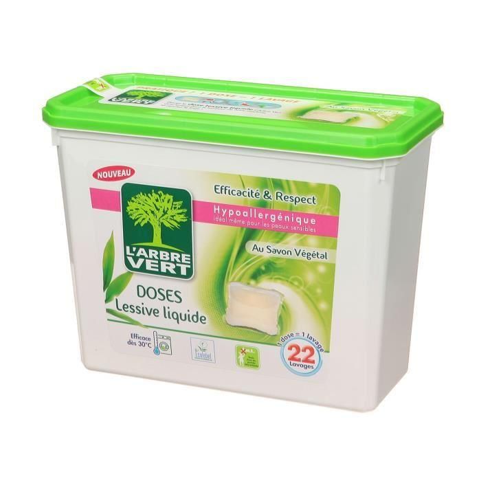 L Arbre Vert 22 Doses De Lessive Liquide Fraicheur Vegetale Hypoallergenique Rakuten