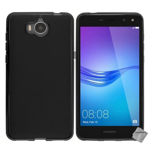 Housse Etui Coque Pochette Silicone Gel Fine Pour Huawei Y5 Et Y6 (2017) + Verre Trempe - Noir