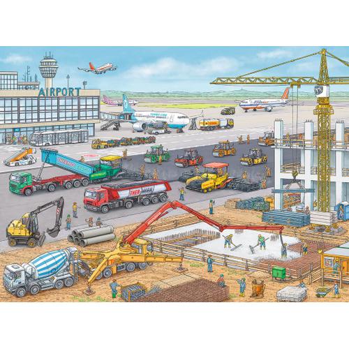 Puzzle 100 Pièces Chantier De Construction À L'aéroport