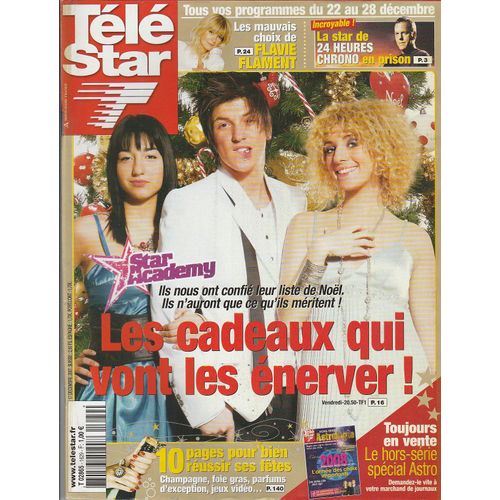 Télé Star N°1629 - 17/12/2007 - Flavie Flament - Nicolas Hulot -  Star Academy - Quentin Mosimann 