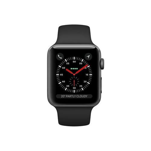 Apple Watch Series 3 (Gps) - Boîtier 42 Mm Space Grey Bracelet Sport Noir 140-210 Mm