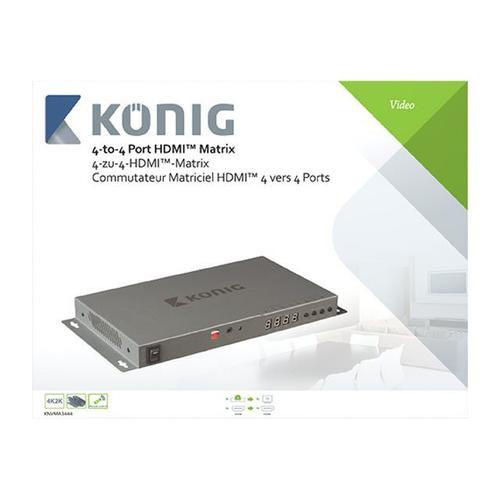 König 4 x 4-Port HDMI Matrix Switch - Répartiteur vidéo/audio - Ordinateur de bureau