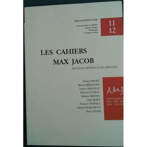 Les Cahiers Max Jacob 11-12