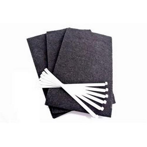 Lot de 3 filtres charbon (avec tiges de fixation) Hotte (74X7954 SAUTER BRANDT MASTERCOOK FAGOR)