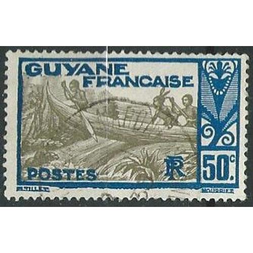 Guyane Française Pirogue Sur Le Maroni Oblitéré N° 120 1929