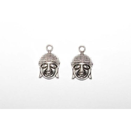 2 Breloques Charms Pendentifs Bouddha En Métal Argenté